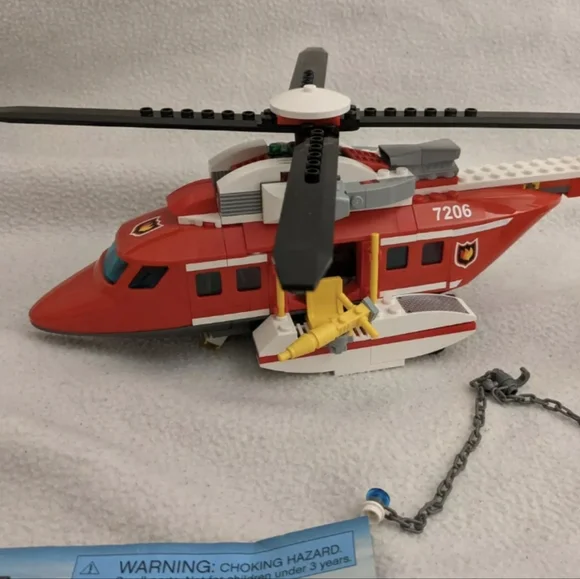 LEGO CITY FIRE TRUCK & FIRE HELICOPTER RESCUE 7206 99% Complete Minifigs Manual - Picture 2 of 7